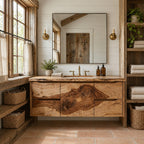 Modern Floating Solid Wood Bathroom Vanity With Storage Drawers