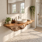 Farmhouse Raw Edge Floating Bathroom Vanity Top With Chunky Profile