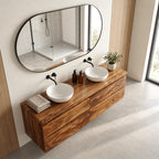 Modern Solid Wood Floating Bathroom Vanity With 4 Drawers