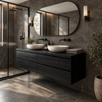 Modern Solid Wood Floating Bathroom Vanity With 4 Drawers