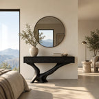 Organic Live Edge Console Table With 3 Drawers For Entryway And Hallway
