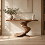 Mid Century Twisted Pedestal Console Table For Entryway And Living Room