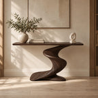 Mid Century Twisted Pedestal Console Table For Entryway And Living Room