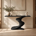 Mid Century Twisted Pedestal Console Table For Entryway And Living Room