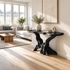 Live Edge Console Table With Natural Root Base For Living Room