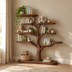 Playful Standing Kids Tree Bookshelf With Solid Base For Nursery
