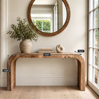 Rustic Chunky Waterfall Console Table With Rounded Edges For Entryway