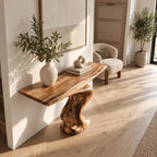 Contemporary S Curve Pedestal Console Table For Entryway And Hallway