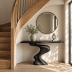 Contemporary S Curve Pedestal Console Table For Entryway And Hallway