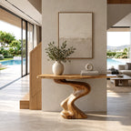 Contemporary S Curve Pedestal Console Table For Entryway And Hallway