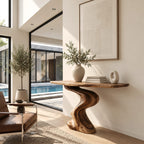 Contemporary S Curve Pedestal Console Table For Entryway And Hallway