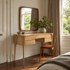 Classic Sculpted Leg Vanity Table With Stacked Drawers For Bedroom