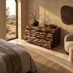 Artisan Deep Sculpted Wave Dresser With 6 Drawers For Bedroom