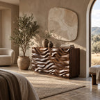Artisan Deep Sculpted Wave Dresser With 6 Drawers For Bedroom