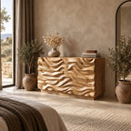 Artisan Deep Sculpted Wave Dresser With 6 Drawers For Bedroom