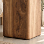 Scandinavian Tall Wooden Storage Bin With Side Handle Cutouts For Bedroom