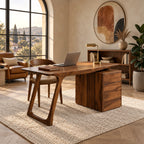 Contemporary Angled Leg Desk With Drawer Cabinet For Home Office
