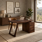 Contemporary Angled Leg Desk With Drawer Cabinet For Home Office