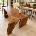Sculptural Live Edge Waterfall Dining Table For Kitchen