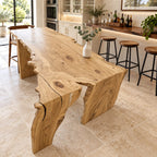 Sculptural Live Edge Waterfall Dining Table For Kitchen