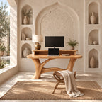 Artisan Sculpted Computer Desk With Flowing Branch Legs For Home Office