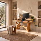 Artisan Sculpted Computer Desk With Flowing Branch Legs For Home Office