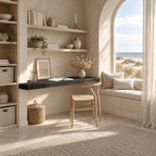 Scandinavian Solid Wood Floating Desk With Plank Top For Living Room