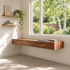 Modern Solid Wood Floating Desk With 3 Drawers For Home Office
