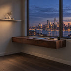 Modern Solid Wood Floating Desk With 3 Drawers For Home Office