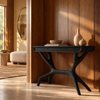 Contemporary Wooden Console Table With Antler Style Legs For Entryway