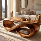 Sculptural Hollow Loop Coffee Table With Lower Shelf For Living Room