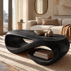 Sculptural Hollow Loop Coffee Table With Lower Shelf For Living Room