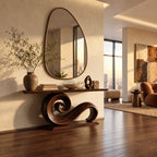 Live Edge Console Table With Spiral Scroll Base For Living Room