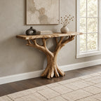 Modern Tree Root Console Table With Flat Cut Top For Hallway