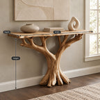 Modern Tree Root Console Table With Flat Cut Top For Hallway