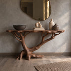 Nature Inspired Branch Console Table With Open Base For Entryway