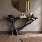 Nature Inspired Branch Console Table With Open Base For Entryway