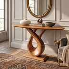 Handcrafted Closed Loop Pedestal Console Table For Entryway