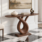 Handcrafted Closed Loop Pedestal Console Table For Entryway