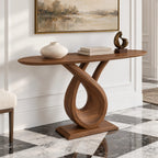 Handcrafted Closed Loop Pedestal Console Table For Entryway