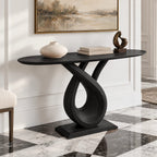 Handcrafted Closed Loop Pedestal Console Table For Entryway