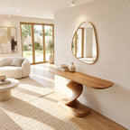 Contemporary Spiral Pedestal Console Table For Entryway