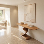 Contemporary Spiral Pedestal Console Table For Entryway