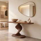 Contemporary Spiral Pedestal Console Table For Entryway