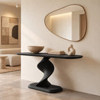Contemporary Spiral Pedestal Console Table For Entryway