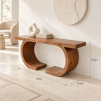 Contemporary Double Ring Wood Console Table For Entryway