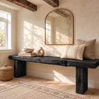 Farmhouse Solid Wood Entryway Bench With Chunky Legs