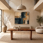 Live Edge Slab Console Table With Solid Panel Legs For Entryway