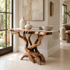 Organic Tangled Root Wood Console Table For Hallway