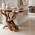 Organic Tangled Root Wood Console Table For Hallway